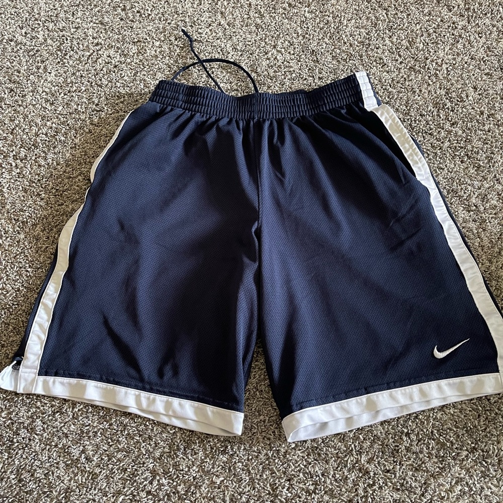 Navy blue basketball shorts